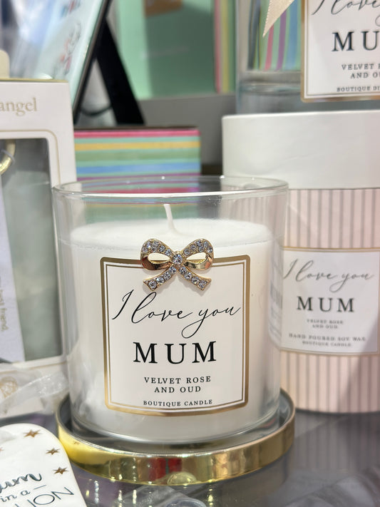 Jewelled Love You Mum Candle
