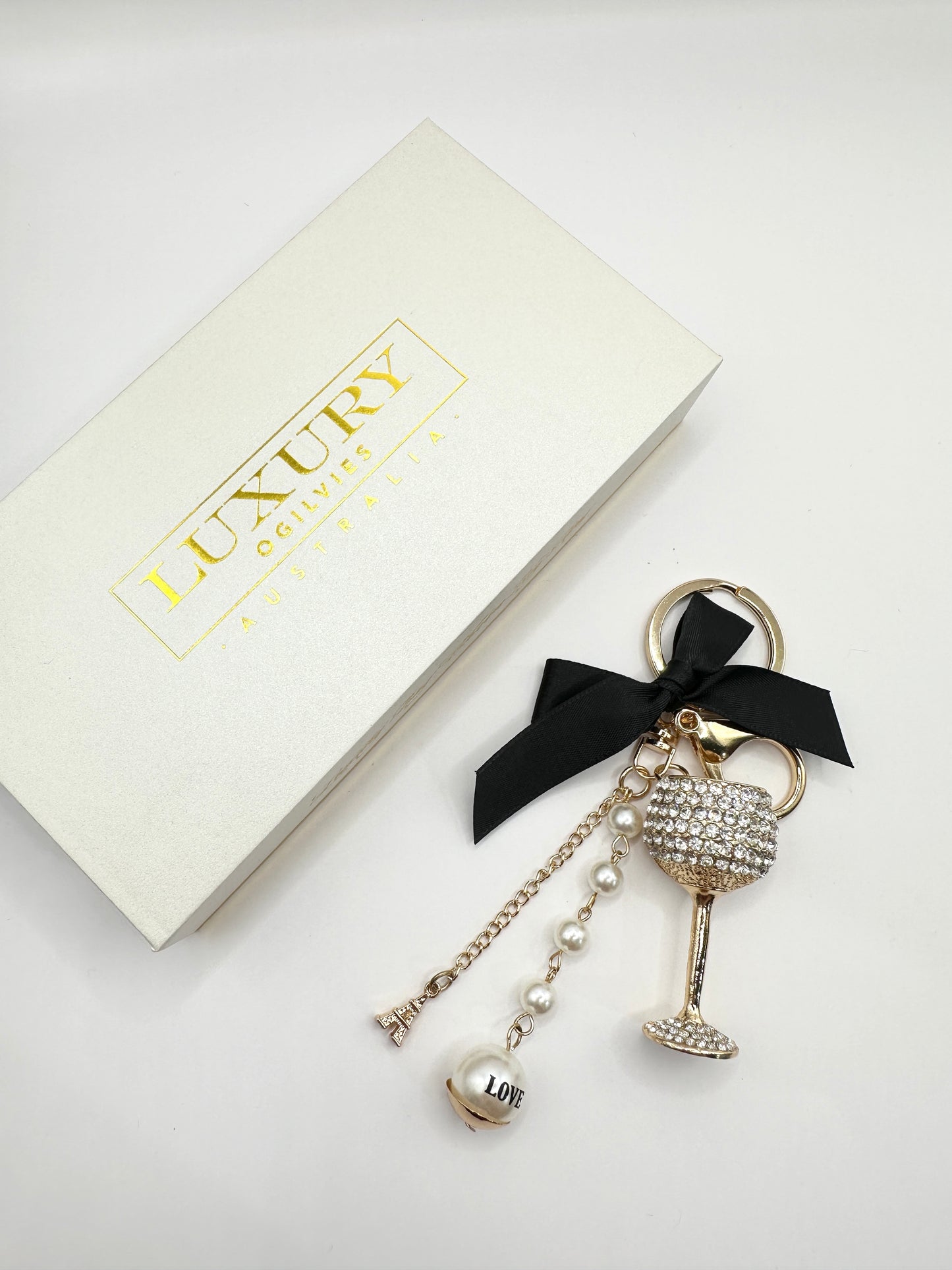Luxury Charm Key Ring- Glass
